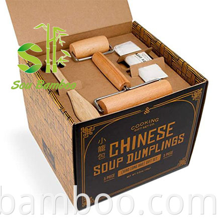 Custom package bamboo steamer set